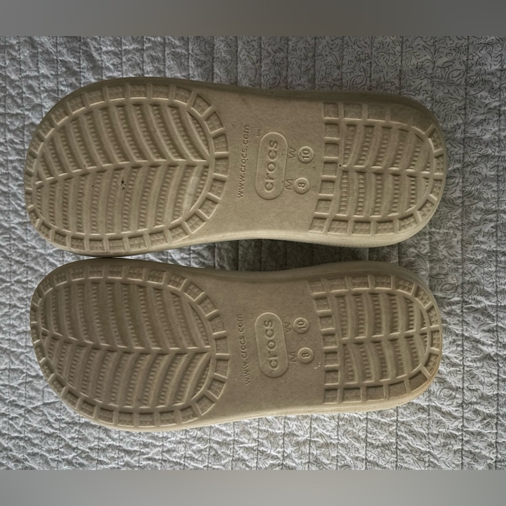 CROCS WOMENS CRUSH COMFORT PLATFORM SLIDE Beige  SIZE 10 - Picture 6 of 6